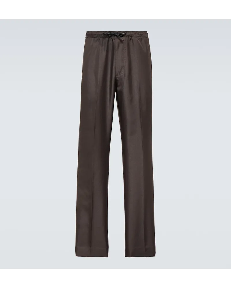 Lanvin Pantaloni sportivi in tessuto tecnico Marrone