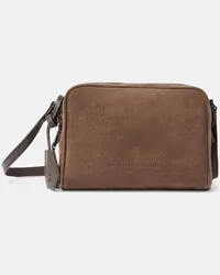 Brunello Cucinelli Borsa a tracolla Small in suede Marrone