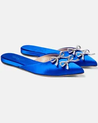 Giambattista Valli Slippers in raso con cristalli Blu