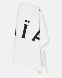 Alaïa Alaïa Gonna midi in cotone con logo Bianco