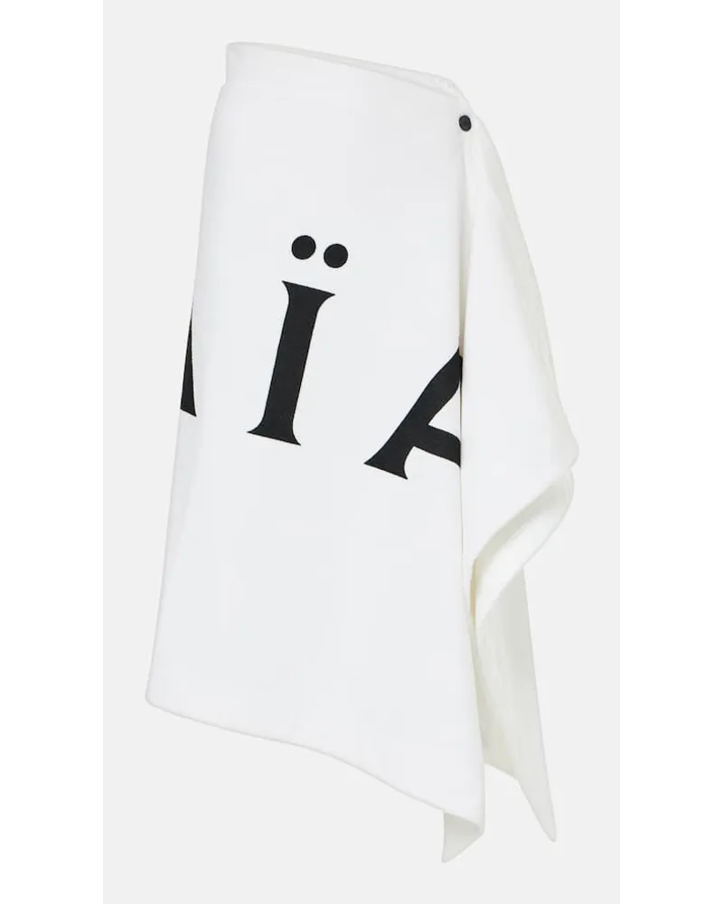 Alaïa Alaïa Gonna midi in cotone con logo Bianco