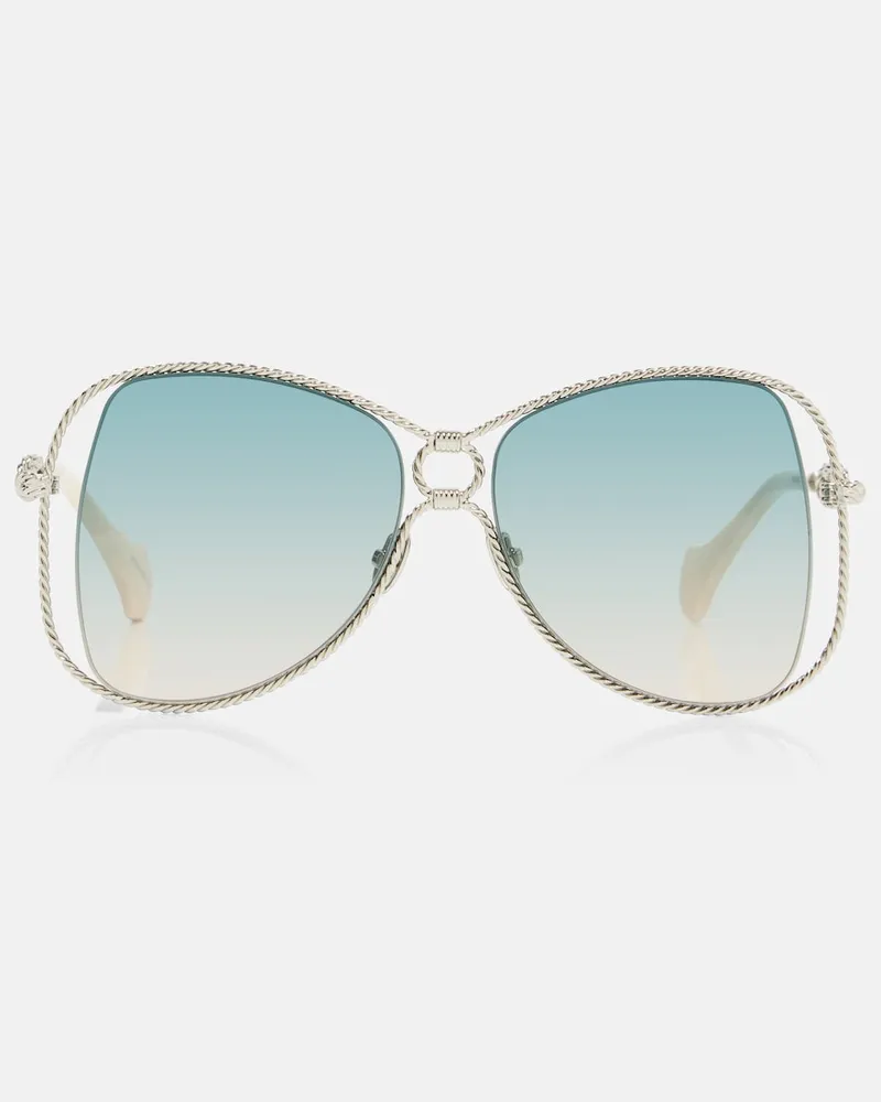 Aquazzura Occhiali da sole Malibu cat-eye Argento