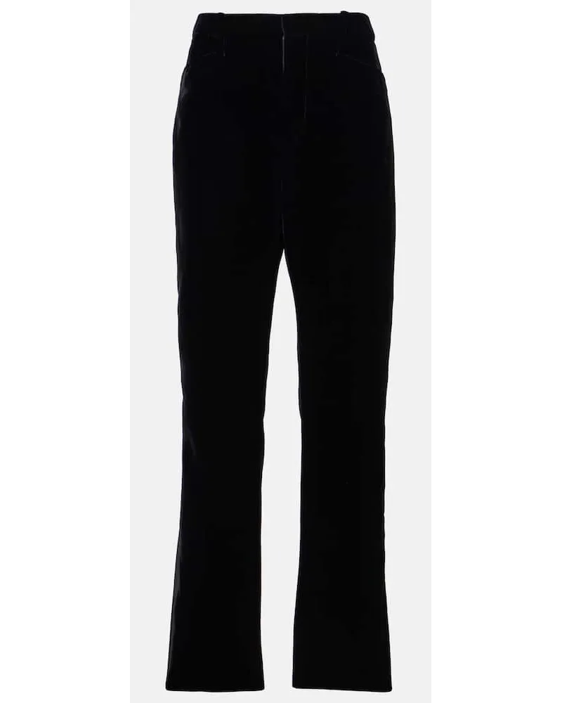 Tom Ford Pantaloni regular Wallis in velluto Nero