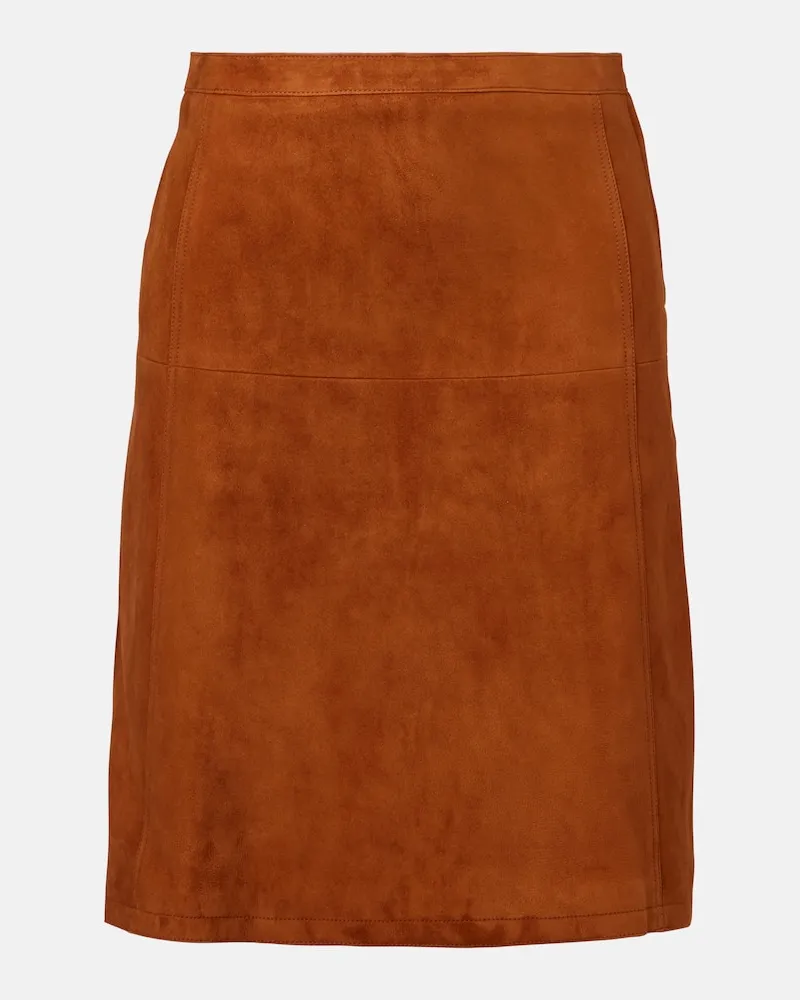 Versace Gonna midi in suede Marrone