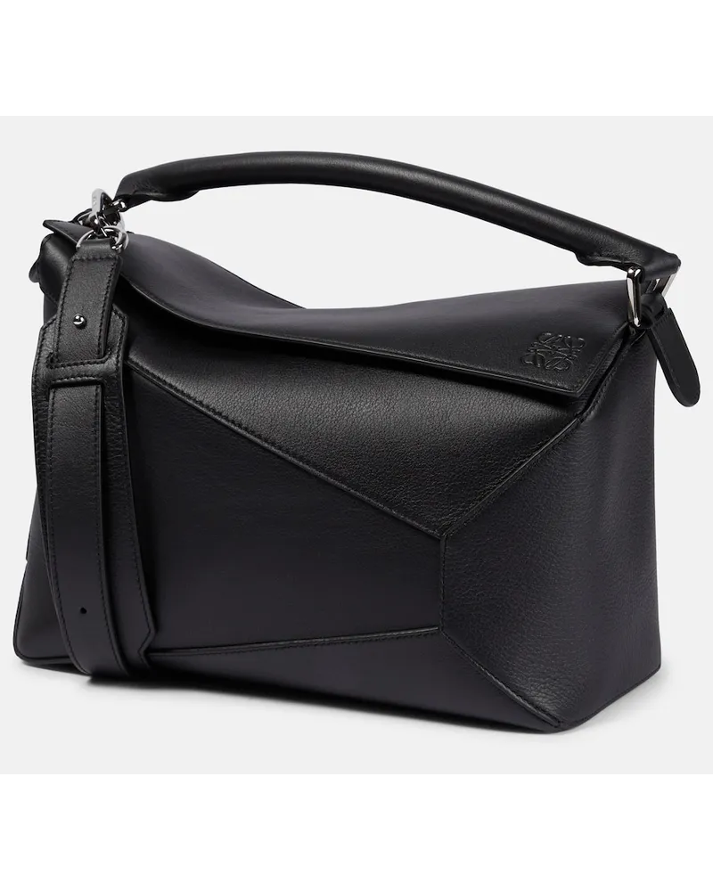 Loewe Borsa a spalla Puzzle Edge Medium in pelle Nero