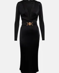 Versace Abito midi Medusa Biggie con cappuccio Nero