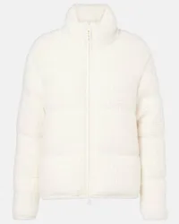 Moncler Piumino in misto lana e alpaca Bianco