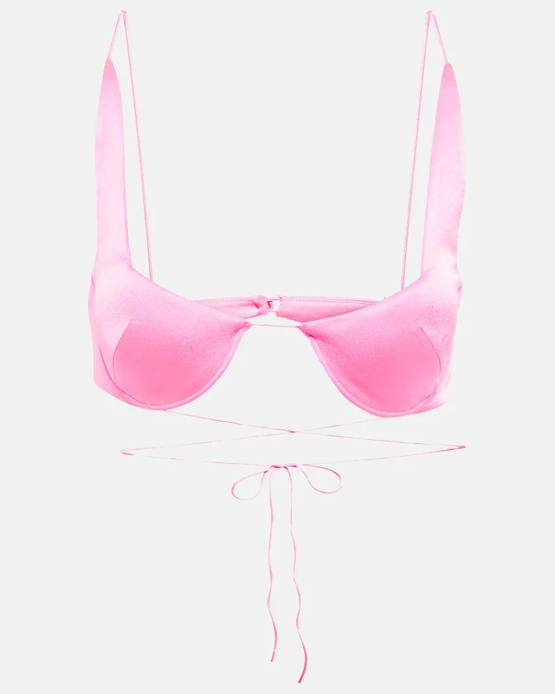 Alex Perry Bralette Pierce in raso Rosa
