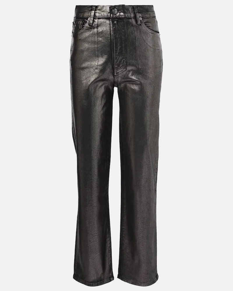 Frame Denim Jeans regular Le Sleek a vita alta Grigio