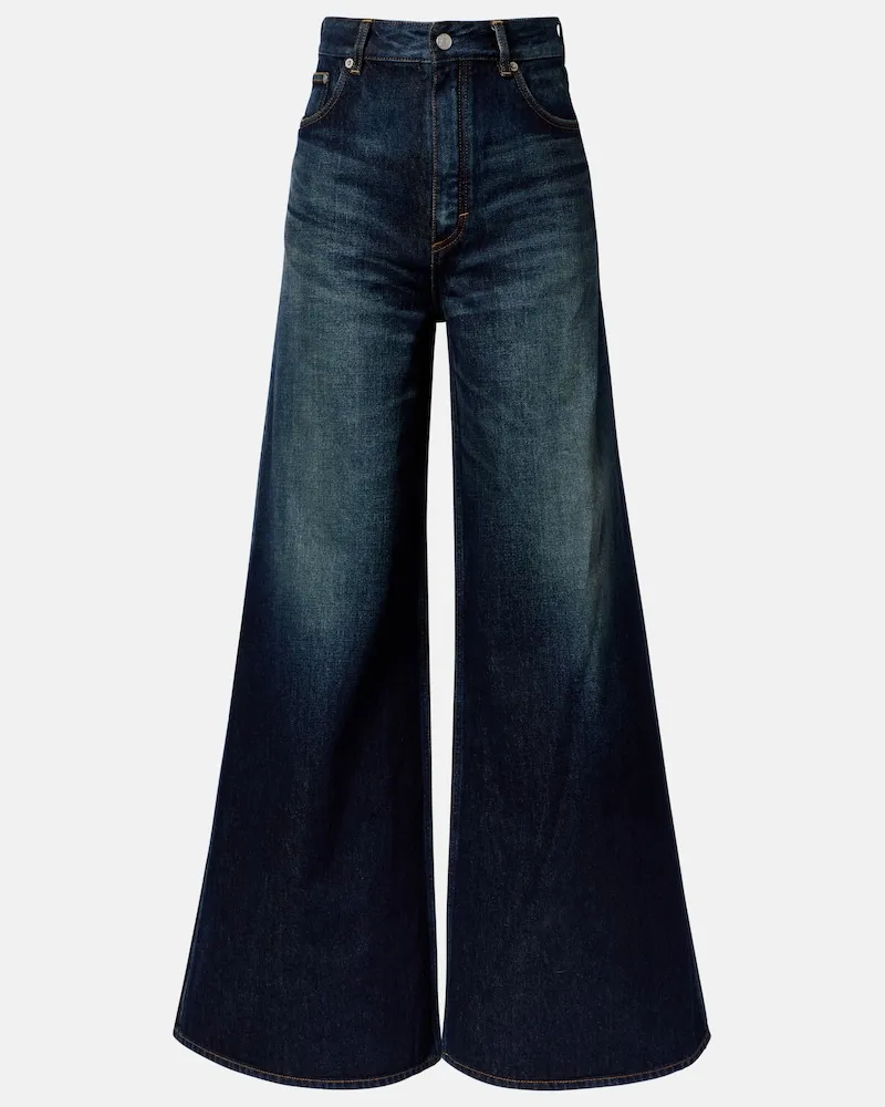 Alaïa AlaÃ¯a Jeans a gamba larga Blu
