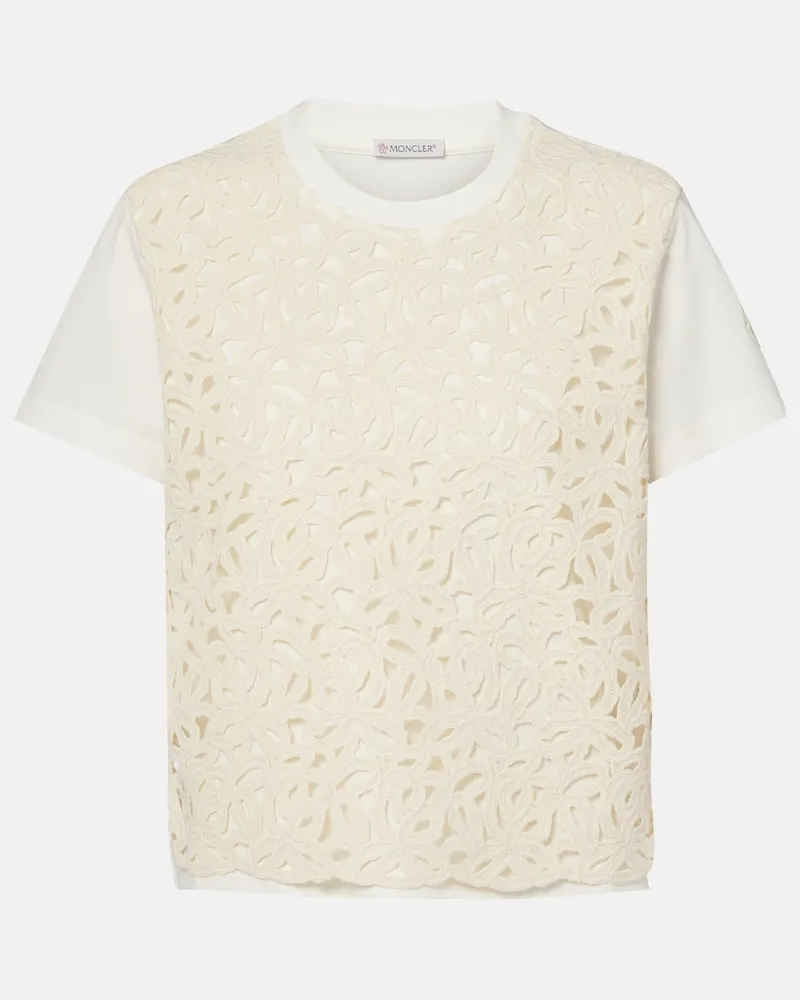 Moncler T-shirt in jersey di cotone Bianco