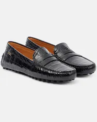 TOD'S Mocassini Gommino in pelle stampata Nero