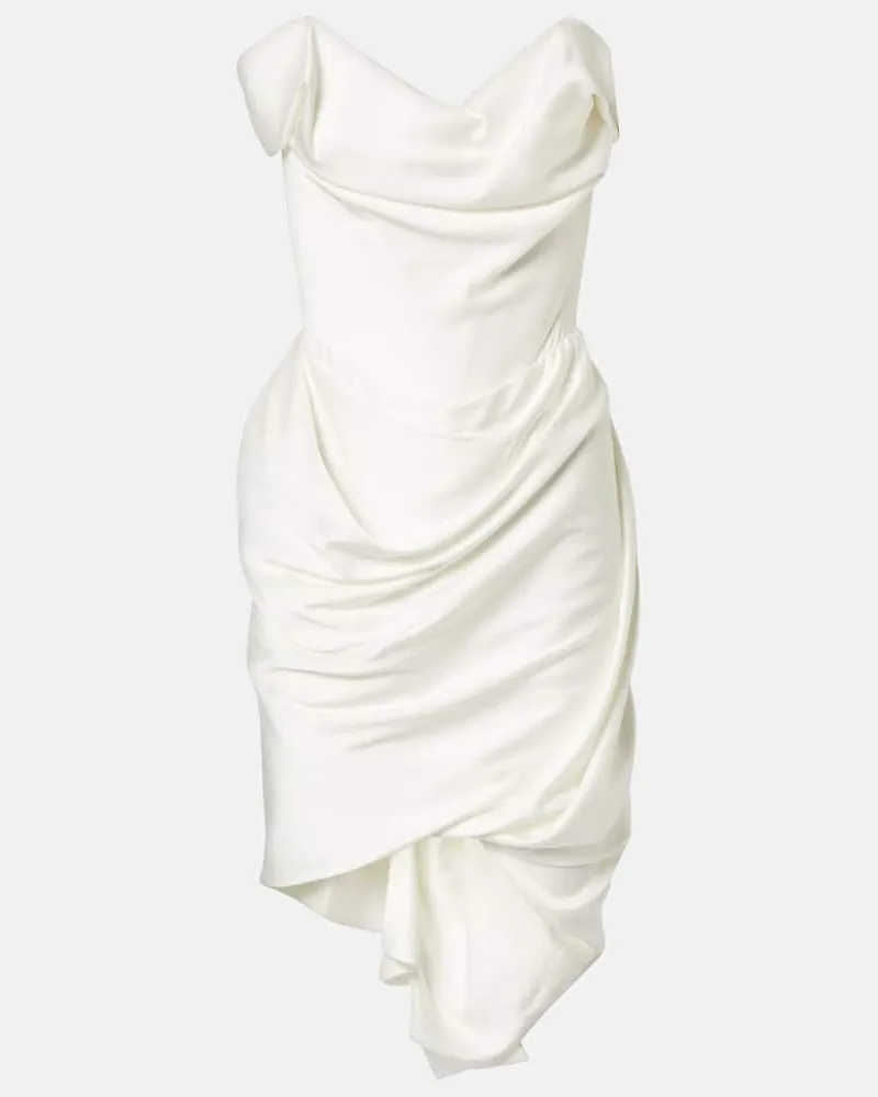 Vivienne Westwood Abito corto Nova Cora con scollo bardot Bianco