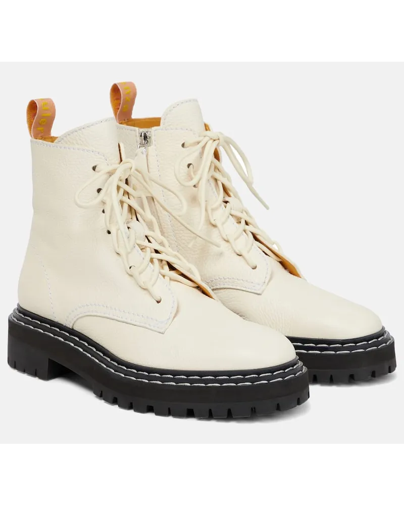 Proenza Schouler Stivaletti stringati in pelle Bianco