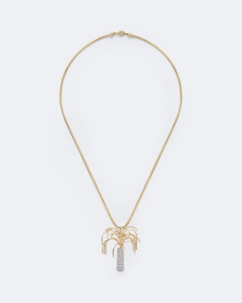Yvonne Léon Yvonne Léon Collana Palmier in oro 9kt e 18kt con diamanti Oro