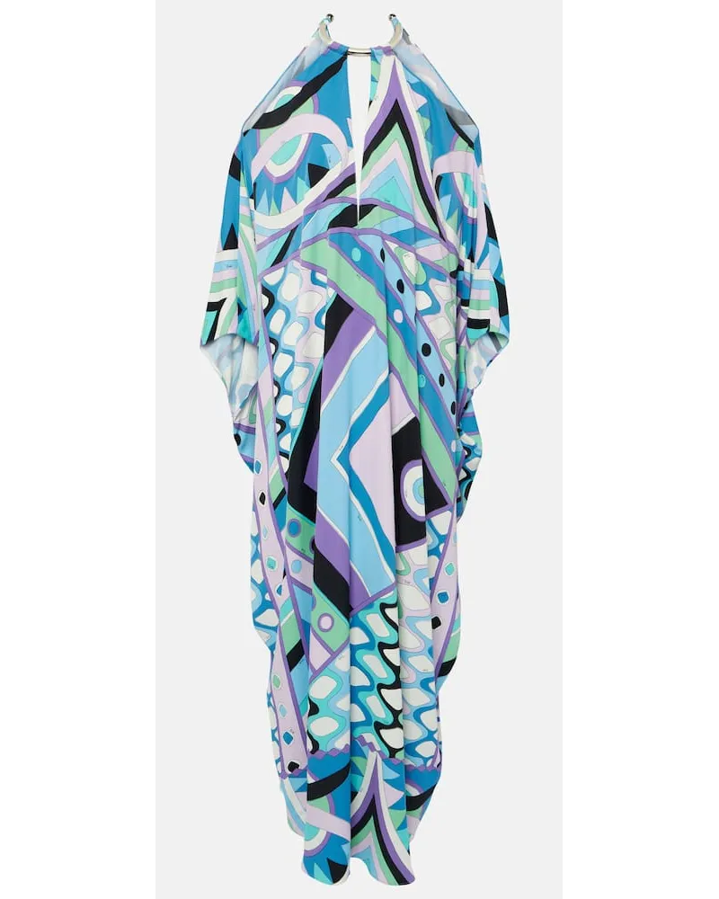 Emilio Pucci Caftano in seta con stampa Multicolore
