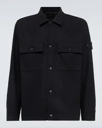 Stone Island Camicia Ghost Compass in misto lana Nero