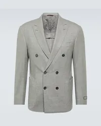 Canali Blazer doppiopetto in misto cashmere Grigio