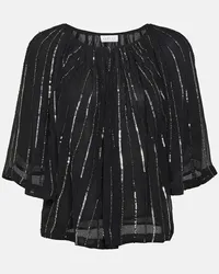 Velvet Blusa Barbara con paillettes Nero