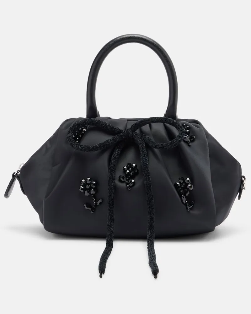 Simone Rocha Borsa Mini con manico e decorazioni Nero