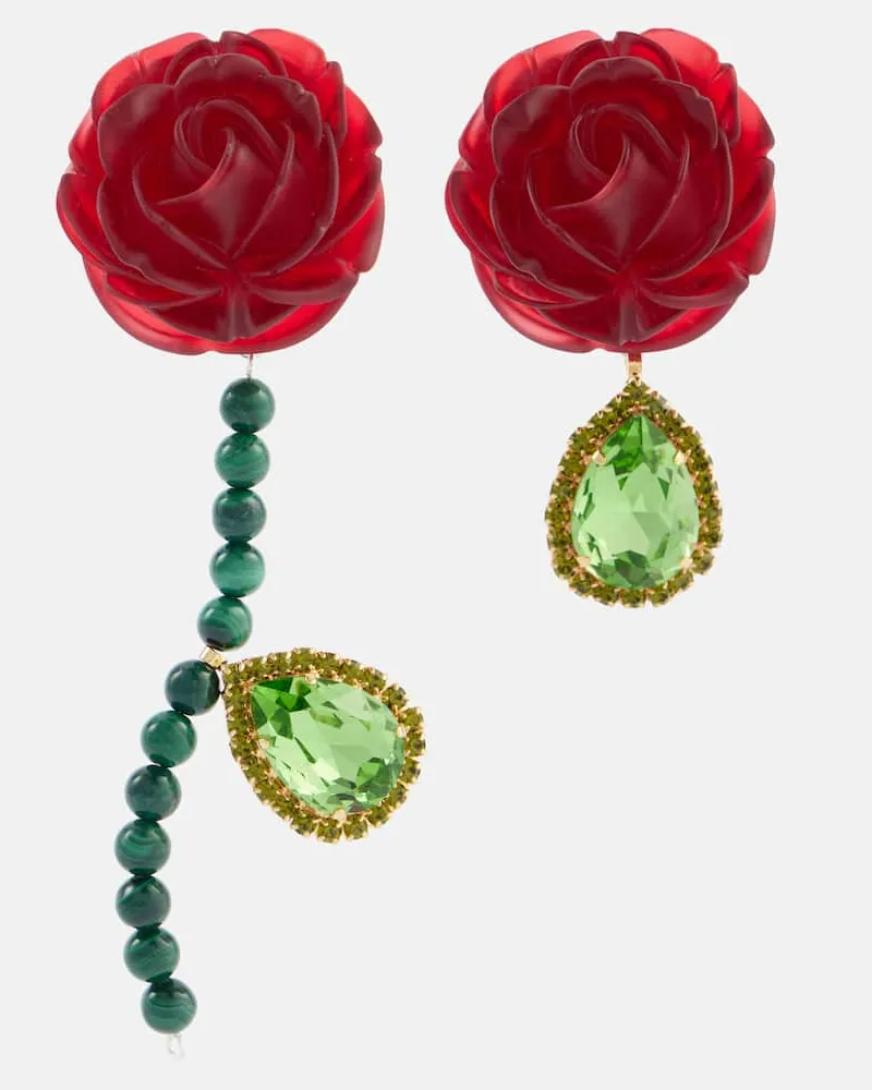 Magda Butrym Orecchini in argento sterling con cristalli Rosso