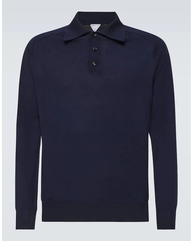 Bottega Veneta Polo in jersey di lana Blu