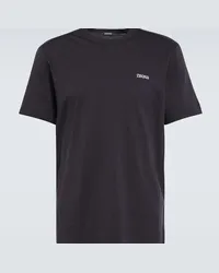 Ermenegildo Zegna T-shirt in cotone con logo Blu