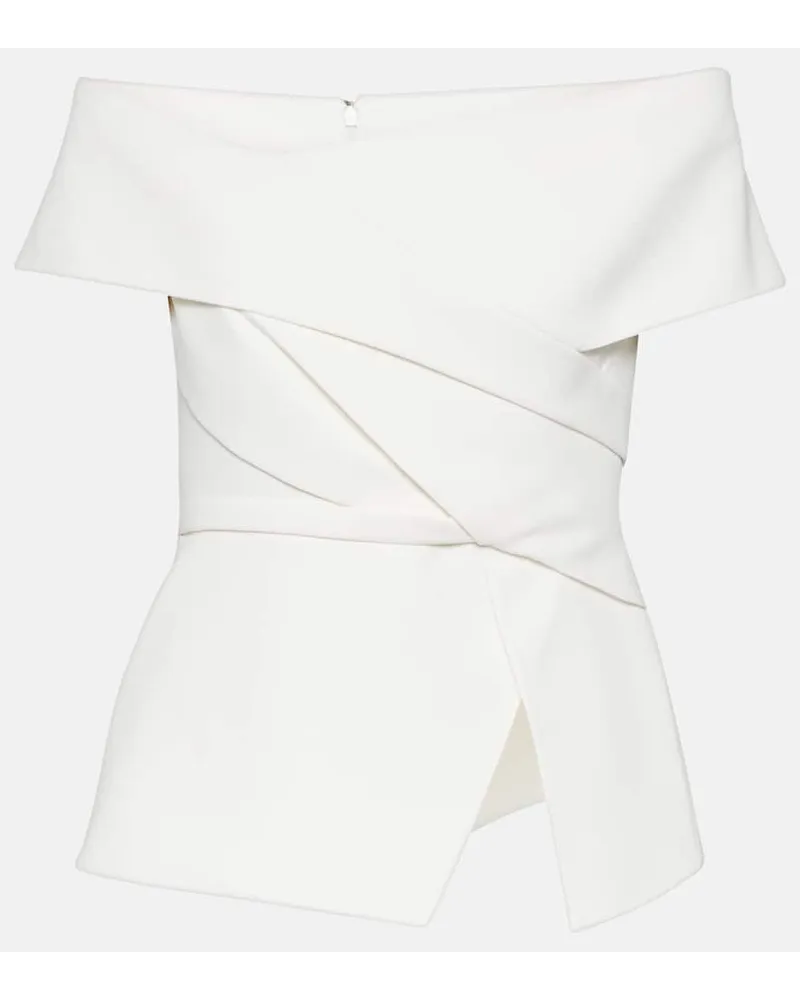 Safiyaa Bridal - Top Eimear in crÃªpe Bianco
