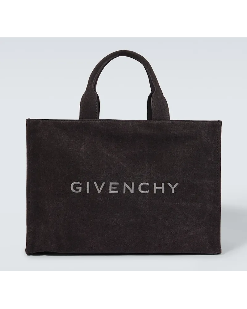 Givenchy Borsa in canvas con logo Nero