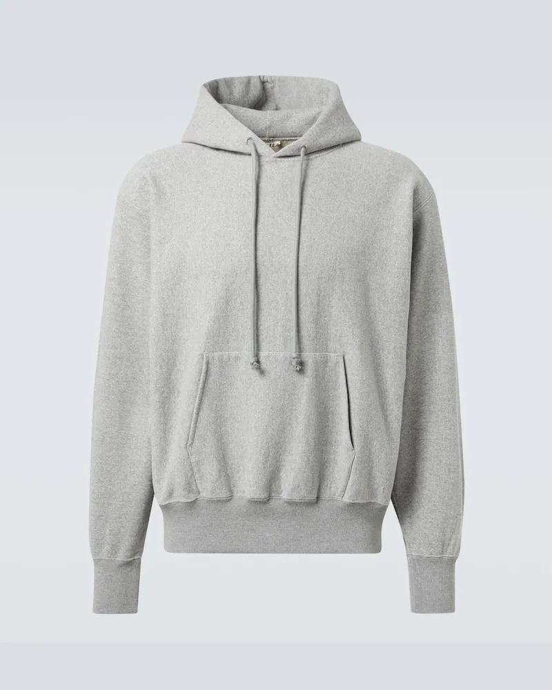 AURALEE Felpa in jersey di cotone con cappuccio Grigio