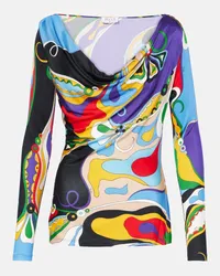 Emilio Pucci Blusa Orchidee in jersey Multicolore