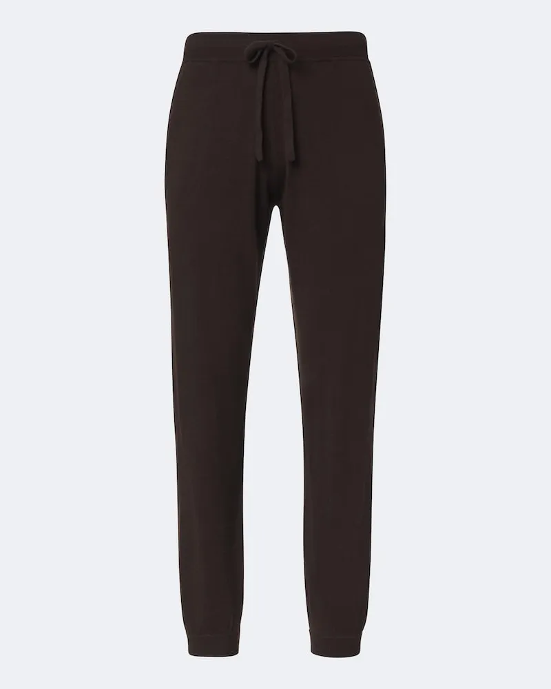 ALLUDE Pantaloni sportivi in lana e cashmere Marrone
