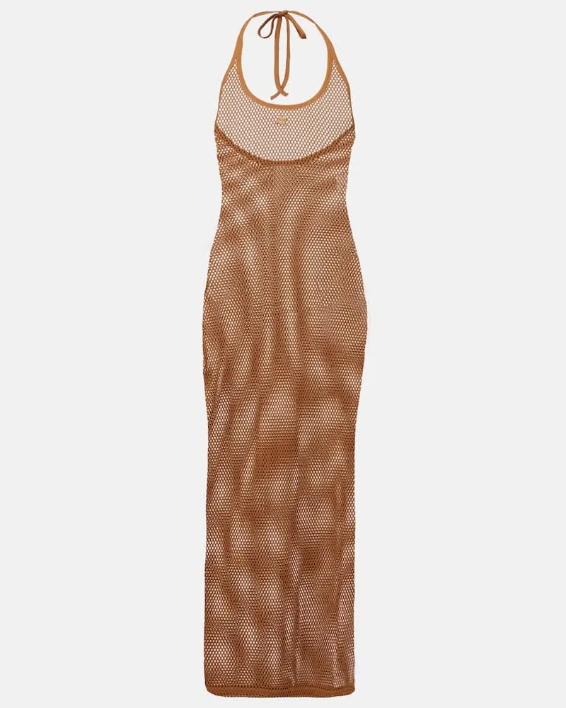 Courrèges CourrÃ¨ges Abito midi in mesh di cotone Marrone