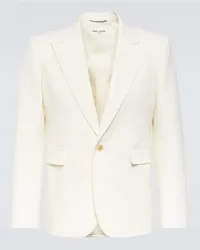 Saint Laurent Blazer in gabardine di lana Bianco