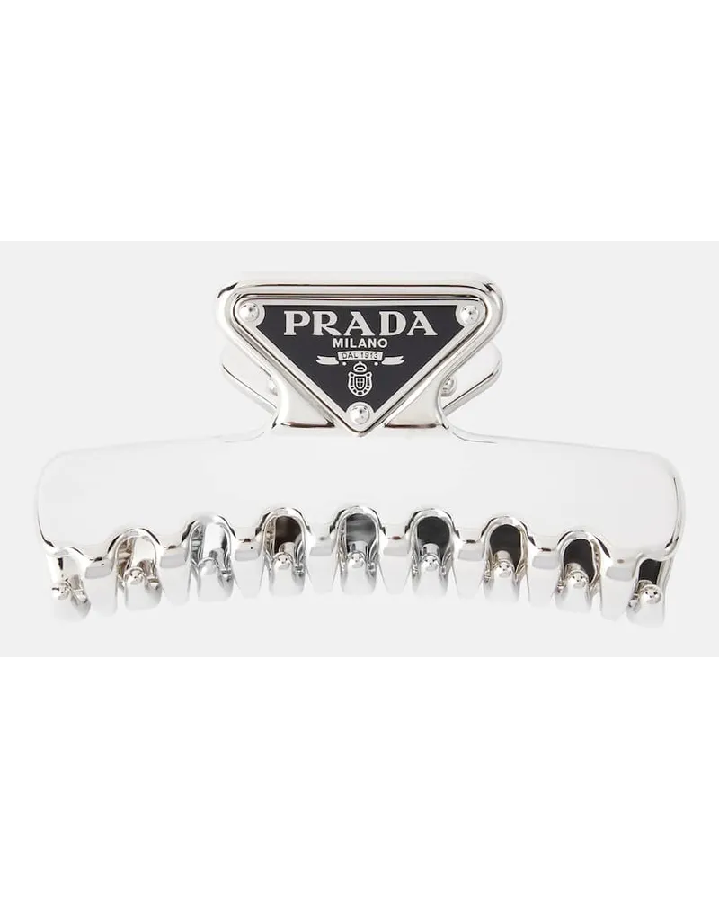 Prada Fermacapelli con logo Argento