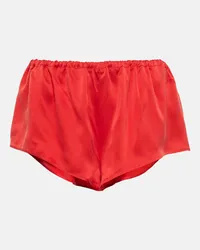 ASCENO Shorts Venice in raso di seta Rosso