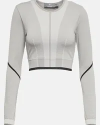 adidas Top cropped TrueStrength in maglia Grigio