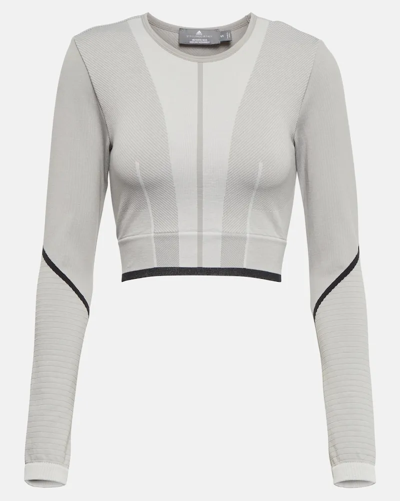 adidas Top cropped TrueStrength in maglia Grigio