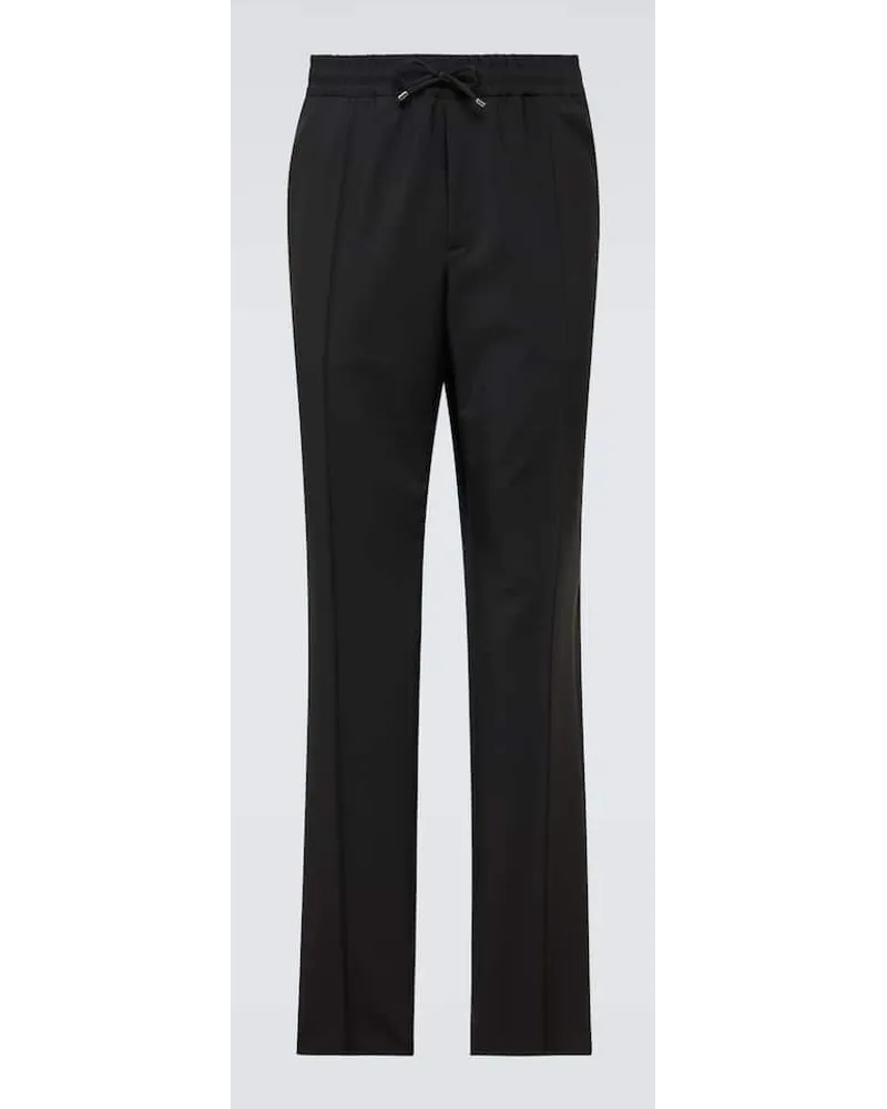 Valentino Garavani Pantaloni slim in lana e mohair Nero