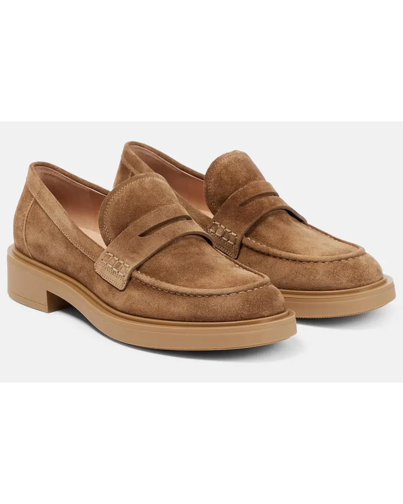 Gianvito Rossi Mocassini Harris in suede Marrone