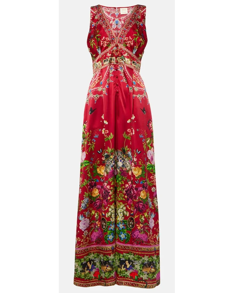 Camilla Jumpsuit in seta con stampa Multicolore