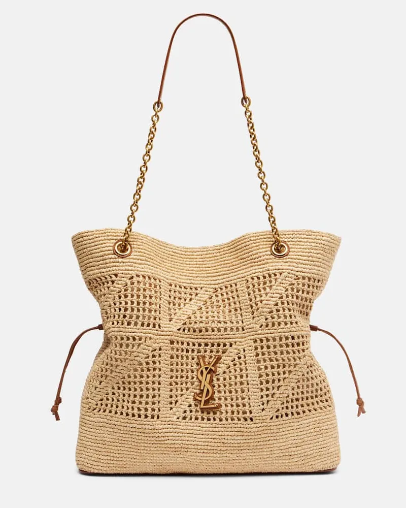 Saint Laurent Borsa Jamie Cassandre in rafia Beige