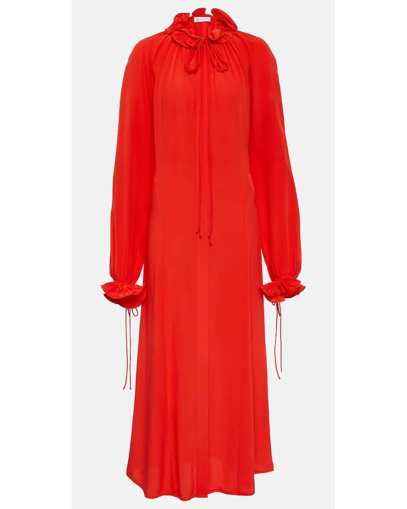 Victoria Beckham Abito lungo in chiffon di seta Rosso
