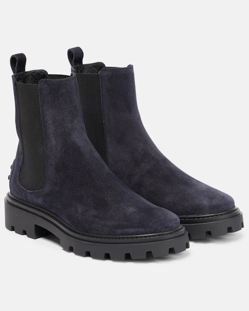 TOD'S Stivaletti Chelsea in suede Blu