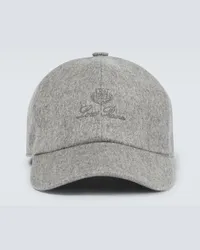 Loro Piana Cappello da baseball in cashmere Grigio