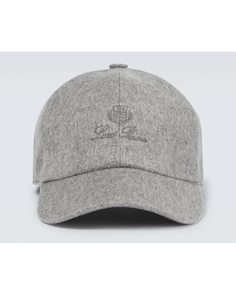 Loro Piana Cappello da baseball in cashmere Grigio