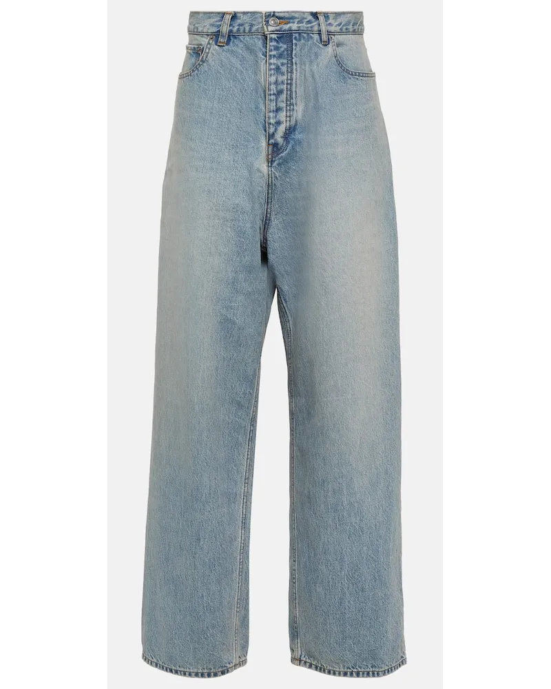 Balenciaga Jeans a gamba larga e vita media Blu