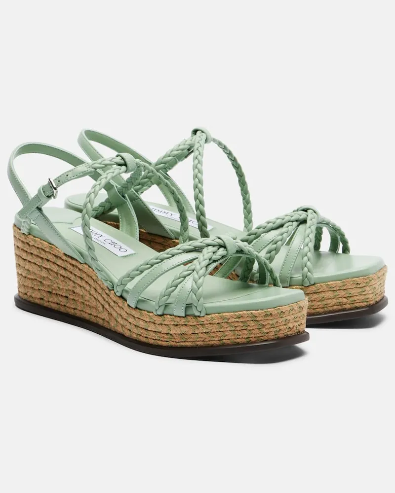 Jimmy Choo Sandali Nyra in pelle con platform Verde