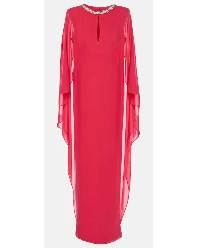 Roland Mouret Abito lungo in chiffon di seta Rosso