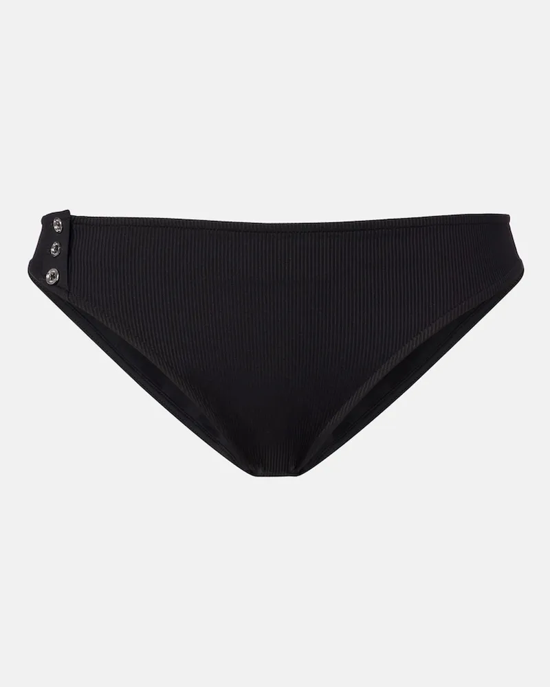 Totême Slip bikini in maglia a coste Nero